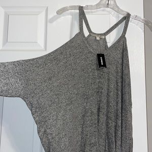 Super soft gray off the shoulder shirt